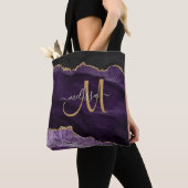 Moderner Name des Lila Glitzer Agate Monogram Tasche (Von Nahem)