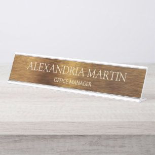 Moderner Name des Metallic Minimal Gold Job Schreibtischnamensplakette