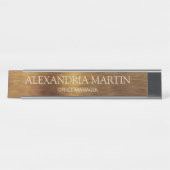 Moderner Name des Metallic Minimal Gold Job Schreibtischnamensplakette (Vorderseite )