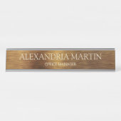 Moderner Name des Metallic Minimal Gold Job Schreibtischnamensplakette (Vorderseite )