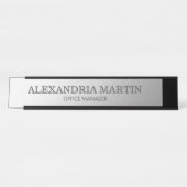 Moderner Name des metallischen Minimalsilber-Auftr Schreibtischnamensplakette (Vorderseite )