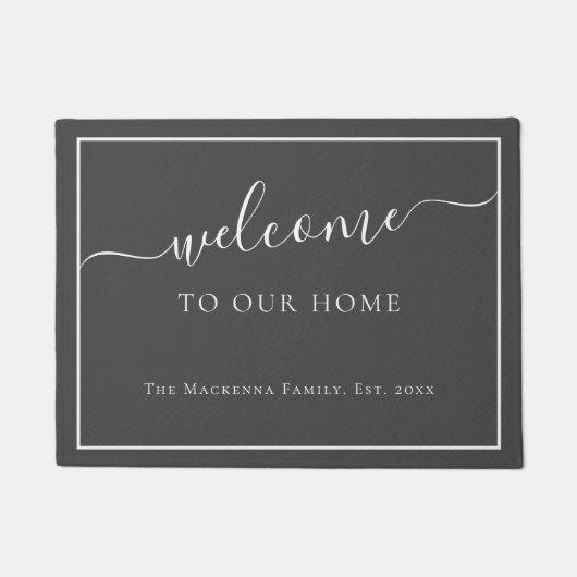 Moderner Name des Minimalistischen Personalisiert  Fußmatte (Vorderseite)