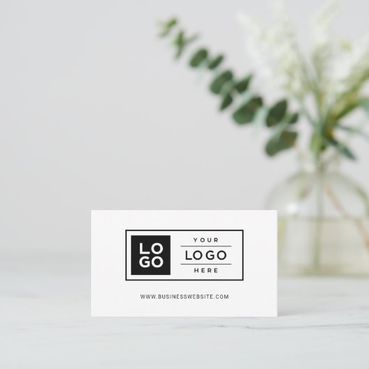 Moderner Name des Mitarbeiters mit Firmenlogo Visitenkarte (Stehend Vorderseite)