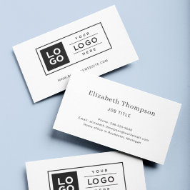 Moderner Name des Mitarbeiters mit Firmenlogo Visitenkarte