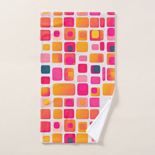 Moderner Name des Retro Geometric Pattern des Mitt Badhandtuch Set (Handtuch)