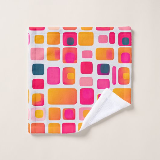 Moderner Name des Retro Geometric Pattern des Mitt Badhandtuch Set (Waschlappen)