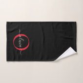 Moderner Name des roten Monogram-Skripts für das S Badhandtuch Set (Handtuch)