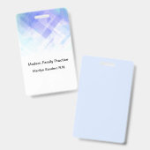 Moderner Name Doktor-Büropersonal Ausweis (Vorder- & Rückseite)