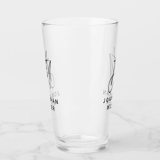 Moderner Name Einfaches Bier Glas (Links)