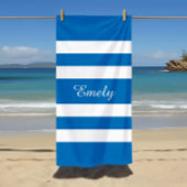 Moderner Name Französischer Blue Strip Pool Strandtuch