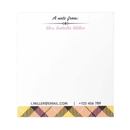 Moderner Name für benutzerdefinierte Skripte E-Mai Notizblock (Vorderseite)