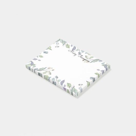 Moderner Name für Blumenschrift Post-it Klebezettel (angewinkelt)