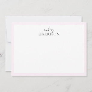 Moderner Name für einfache Handschrift Rosa Mitteilungskarte