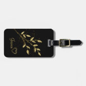 Moderner Name für Schwarz und Gold Gepäckanhänger (Vorderseite horizontal)