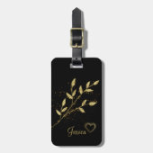 Moderner Name für Schwarz und Gold Gepäckanhänger (Vorderseite vertikal)