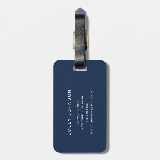 Moderner Name Gepäckanhänger (Rückseite vertikal)