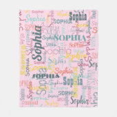 Moderner Name Graffiti Pink Namen Muster Typografi Fleecedecke (Vorderseite)