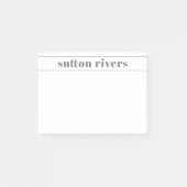 Moderner Name Grau Post-it Klebezettel (Vorderseite)