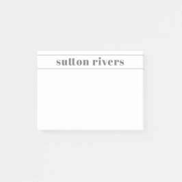 Moderner Name Grau Post-it Klebezettel