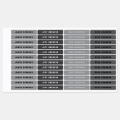 Moderner Name | Graue Schwarz-Weiß-Eisen-Kleidung Etiketten (Blatt)