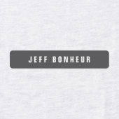 Moderner Name | Graue Schwarz-Weiß-Eisen-Kleidung Etiketten (Design 2)