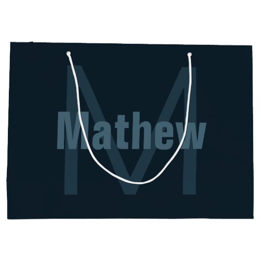 Moderner Name Große Geschenktüte (Rückseite)