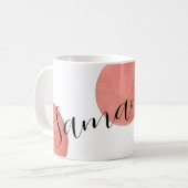 Moderner Name Große Rose Gold Aquarell Polka Dots Kaffeetasse (Vorderseite Links)