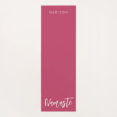 Moderner Name Hibisken Red Cotton White Yogamatte (Rückseite)