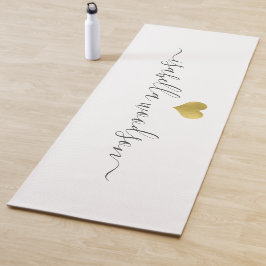 Moderner Name im Goldherz-Schriftzug Yogamatte