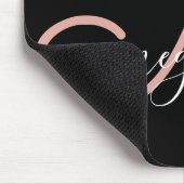 Moderner Name in Schwarz Rosa Handgeschriebener Na Mousepad (Ecke)