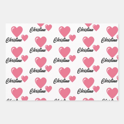 Moderner Name Liebe Herzlich willkommen Geschenkpapier Set (Vorderseite 3)