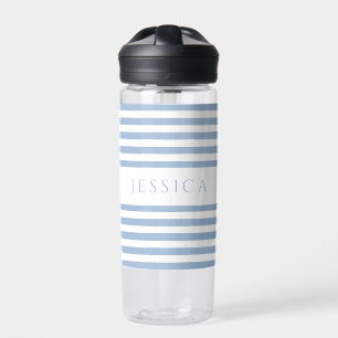 Moderner Name mit blauen Streifen Trinkflasche
