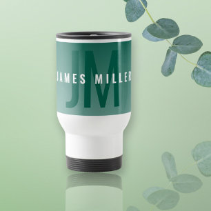 Moderner Name mit fettem grünem (oder jeder andere Reisebecher