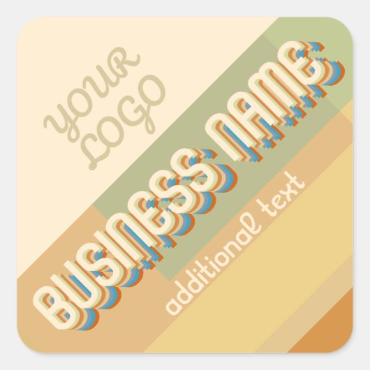 Moderner Name mit geometrischen Formen und Farben Quadratischer Aufkleber (Vorderseite)