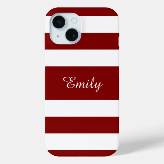 Moderner Name mit roten Streifen Case-Mate iPhone Hülle (Rückseite)