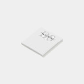 Moderner Name & Monogramm | Bearbeitbar Grau & Sch Post-it Klebezettel (angewinkelt)