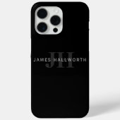 Moderner Name & Monogramm | Grau & Schwarz Case-Mate iPhone Hülle (Rückseite)