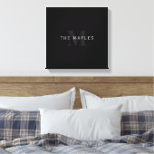 Moderner Name & Monogramm | Grau & Schwarz Leinwanddruck (Insitu (Schlafzimmer))
