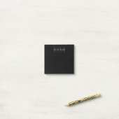 Moderner Name & Monogramm | Grau & Schwarz Post-it Klebezettel (Auf Schreibtisch)