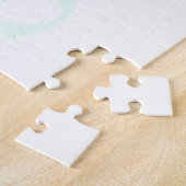 Moderner Name & Monogramm | Grün & Weiß Puzzle (Seite)