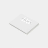 Moderner Name & Monogramm | Hell- & Dunkelgrau Wei Post-it Klebezettel (angewinkelt)
