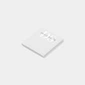 Moderner Name & Monogramm | Hell- & Dunkelgrau Wei Post-it Klebezettel (angewinkelt)