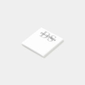 Moderner Name & Monogramm | Schwarz Weiß & Grau Post-it Klebezettel (angewinkelt)
