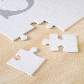 Moderner Name & Monogramm | Weiß Schwarz & Grau Puzzle (Seite)