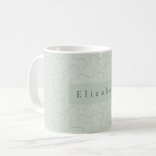 Moderner Name Mug Sage Grün Kaffeetasse (Vorderseite Links)