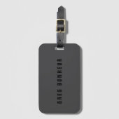 Moderner Name oder andere Textvorlage | Dunkelgrau Gepäckanhänger (Vorderseite Vertikal)