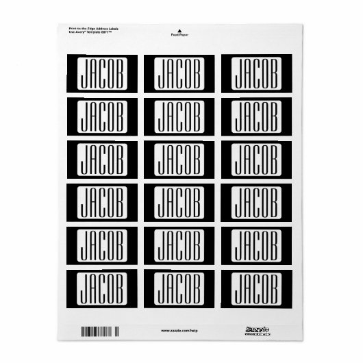 Moderner Name oder bearbeitbarer Markenname für Un Adressaufkleber (Vorne)