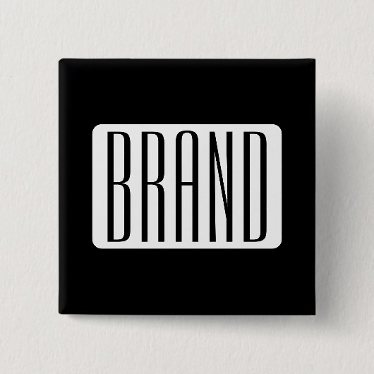 Moderner Name oder bearbeitbarer Markenname für Un Button (Vorderseite)