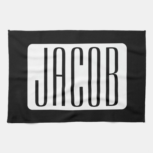 Moderner Name oder bearbeitbarer Markenname für Un Geschirrtuch (Horizontal)