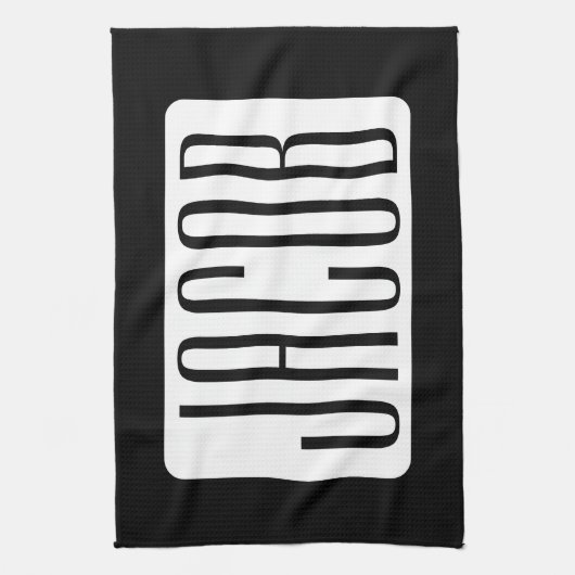 Moderner Name oder bearbeitbarer Markenname für Un Geschirrtuch (Vertikal)